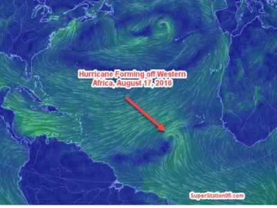 HURRICANE FORMING IN ATLANTIC OCEAN - East Coast U.S. Trajectory